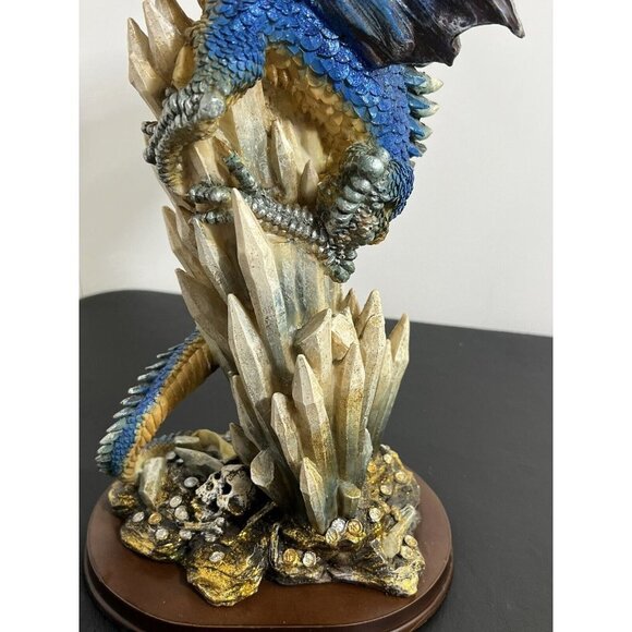 Magic Mystical Blue Dragon Climbing on Crystal Rock Collectible 14" Figurine - Picture 14 of 16